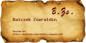Balczek Zseraldin névjegykártya